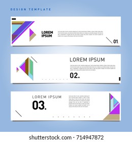 Vector abstract design banner web template. Retro and pop art colorful banner layout.