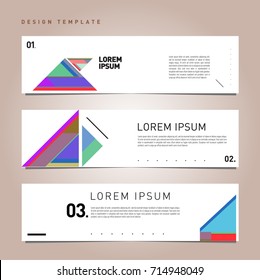 Vector abstract design banner web template. Retro and pop art colorful banner layout.
