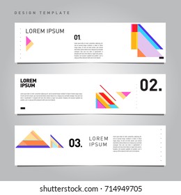 Vector abstract design banner web template. Retro and pop art colorful banner layout.