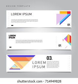 Vector abstract design banner web template. Retro and pop art colorful banner layout.