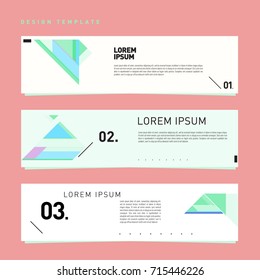 Vector abstract design banner web template. Retro and pop art colorful banner layout.