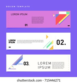 Vector abstract design banner web template. Retro and pop art colorful banner layout.