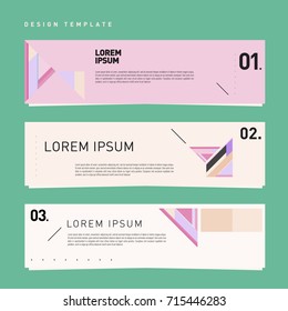 Vector abstract design banner web template. Retro and pop art colorful banner layout.
