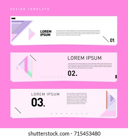 Vector abstract design banner web template. Retro and pop art colorful banner layout.
