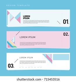 Vector abstract design banner web template. Retro and pop art colorful banner layout.