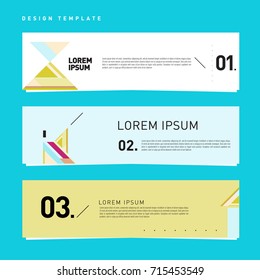 Vector abstract design banner web template. Retro and pop art colorful banner layout.