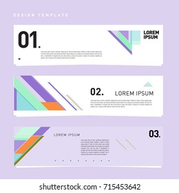 Vector abstract design banner web template. Retro and pop art colorful banner layout.