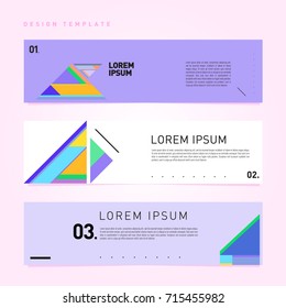 Vector abstract design banner web template. Retro and pop art colorful banner layout.