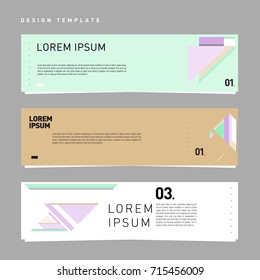 Vector abstract design banner web template. Retro and pop art colorful banner layout.