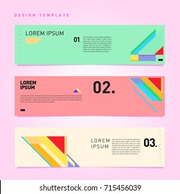 Vector abstract design banner web template. Retro and pop art colorful banner layout.