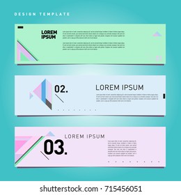 Vector abstract design banner web template. Retro and pop art colorful banner layout.