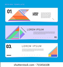 Vector abstract design banner web template. Retro and pop art colorful banner layout.