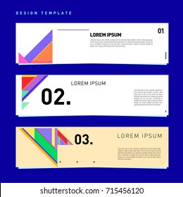 Vector abstract design banner web template. Retro and pop art colorful banner layout.