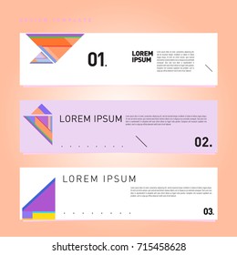 Vector abstract design banner web template. Retro and pop art colorful banner layout.