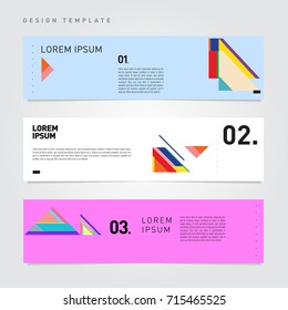 Vector abstract design banner web template. Retro and pop art colorful banner layout.