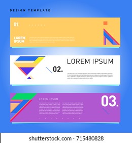 Vector abstract design banner web template. Retro and pop art colorful banner layout.