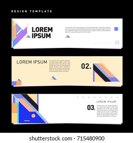 Vector abstract design banner web template. Retro and pop art colorful banner layout.