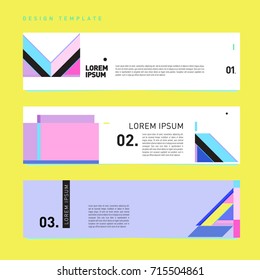 Vector abstract design banner web template. Retro and pop art colorful banner layout.