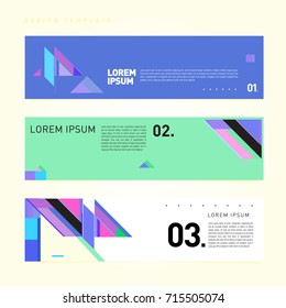 Vector abstract design banner web template. Retro and pop art colorful banner layout.
