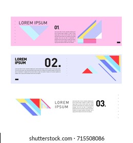 Vector abstract design banner web template. Retro and pop art colorful banner layout.