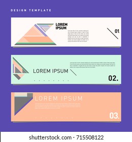 Vector abstract design banner web template. Retro and pop art colorful banner layout.