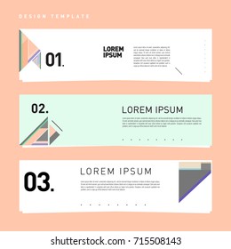 Vector abstract design banner web template. Retro and pop art colorful banner layout.