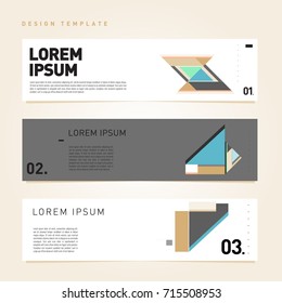 Vector abstract design banner web template. Retro and pop art colorful banner layout.