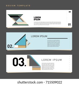 Vector abstract design banner web template. Retro and pop art colorful banner layout.