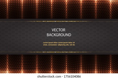 Vector abstract design with black brick stripe and futuristic neon light background.