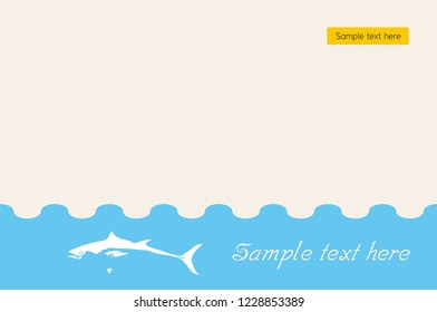 Vector abstract design brochure Sea wave with fish