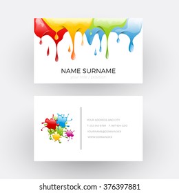 Vector Abstract design, concept of painter. Business card