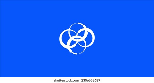 
Vector abstract design in the form of four circles connected to each other in various currents and waves.
