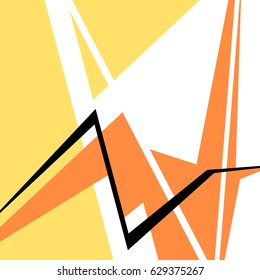 Vector abstract design. Geometric background with yellow, orange and black elements.