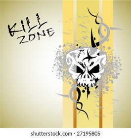 VECTOR Abstract Design of a Grunge Skull Background