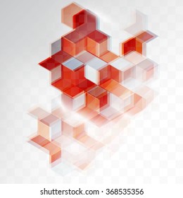 Vector Abstract Design Hexagonal Background. Red and blue