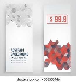 Vector Abstract Design Hexagonal Background. Red and blue