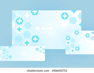 Vector abstract design medical concept background banner template collection.