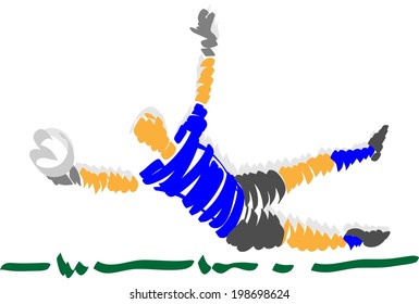 vector - diseño abstracto cuidador de goles de fútbol - aislado en el fondo