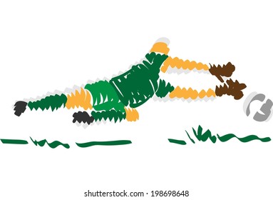 vector - abstract design soccer goal keeper - isolated on background