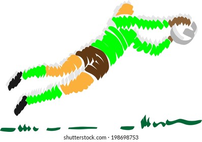 vector - abstract design soccer goal keeper - isolated on background
