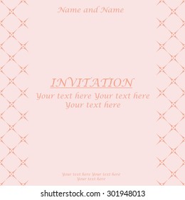 Vector abstract design with space for your text. Antique greeting card, invitation with victorian ornaments, beautiful, luxury postcard. Vector illustration. Idea for wedding decoration.