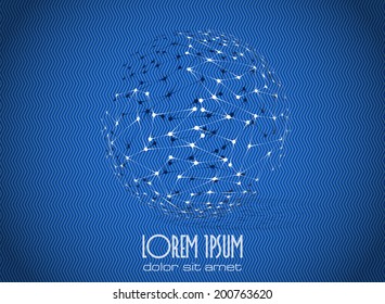 Vector Abstract Design Sphere on the blue background eps 10