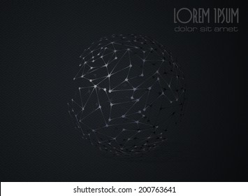 Vector Abstract Design Sphere on the dark background eps 10