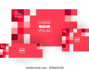 Vector abstract design square background banner template collection.