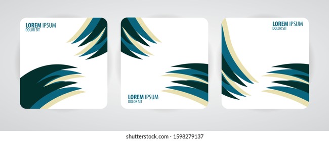 Vector abstract design square banner web template.