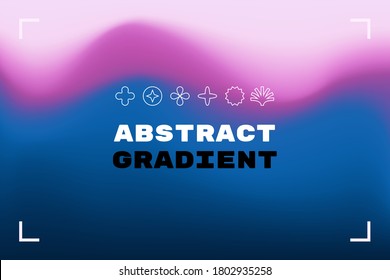 Vector abstract design template and illustration in trendy bright gradient colours with copy space for text - banner, cover and background in purple blue colours, for social media stories and posts