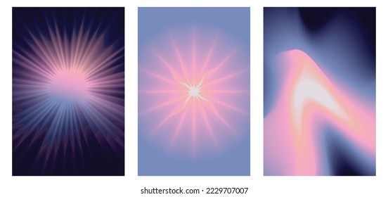 Plantilla de diseño abstracto vectorial e ilustración en colores de gradiente brillantes a la moda con espacio de copia para texto - banner, cubierta y fondo en colores azul morado, para artículos y publicaciones en medios sociales, c