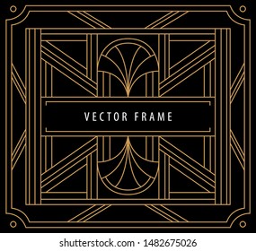 Vector abstract design template. Modern art deco poster with copy space. Vintage invitation background.