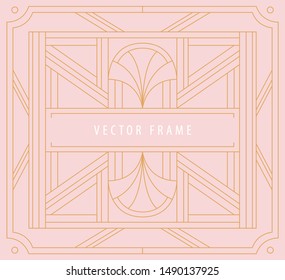 Vector abstract design template. Modern art deco poster with copy space. Vintage invitation background.