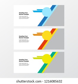 Vector of abstract design templates horizontal banner for web and print